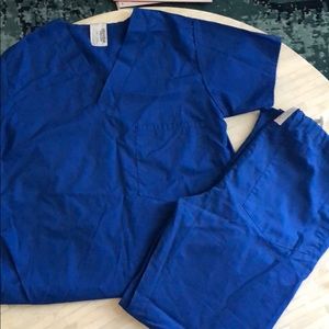 Blue Scrub top and bottom